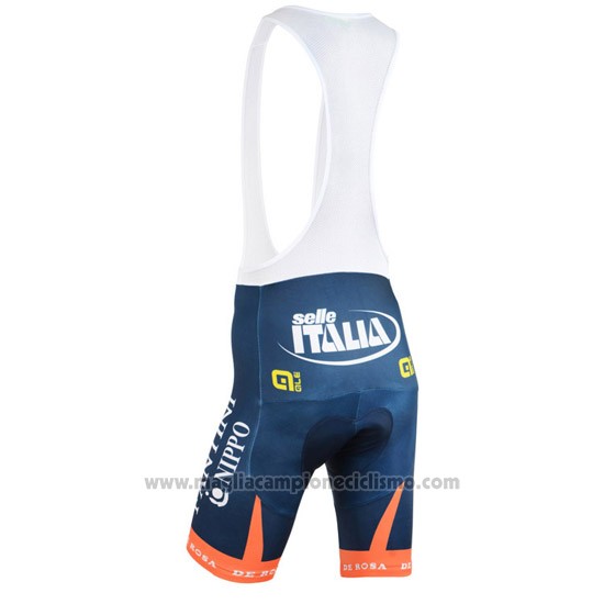 2015 Abbigliamento Ciclismo Vini Fantini Arancione e Blu Manica Corta e Salopette